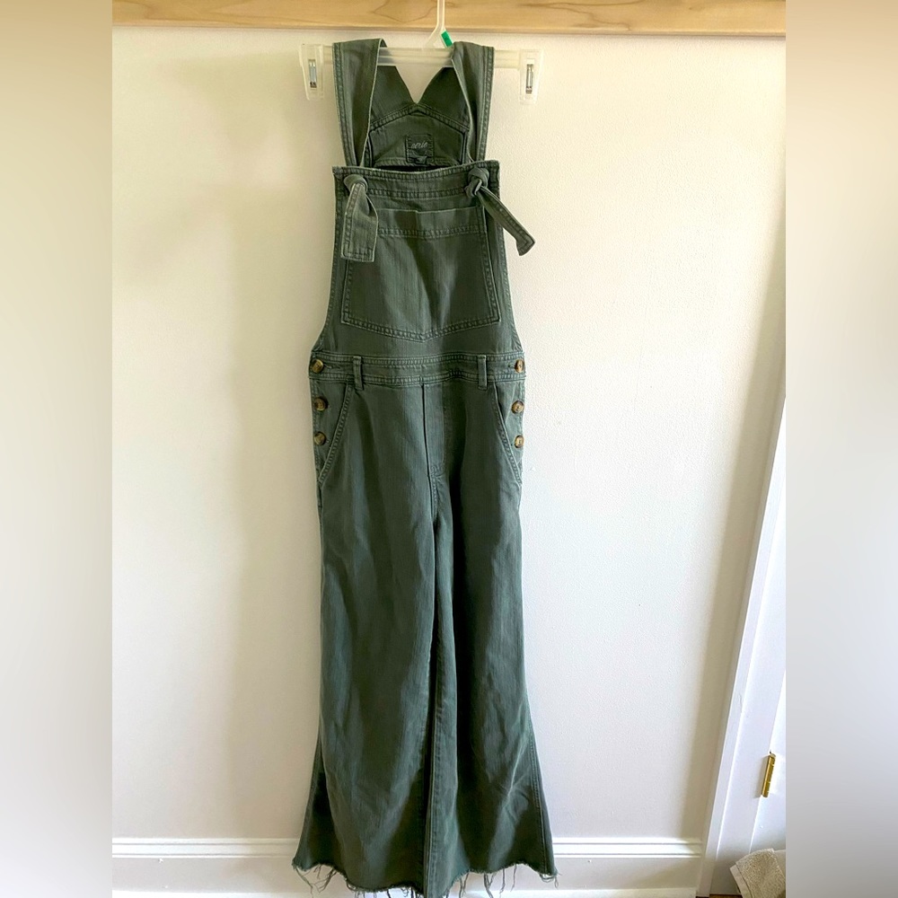 Aerie XS Hunter Green Overalls Jumpsuit Boho Fall Beach